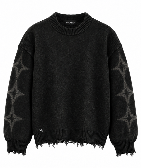 STARWASH Distressed Knit - Black
